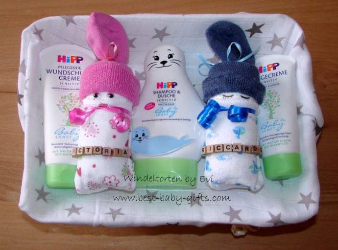 Twin Baby Gift Baskets - a practical gift idea for newborn twins